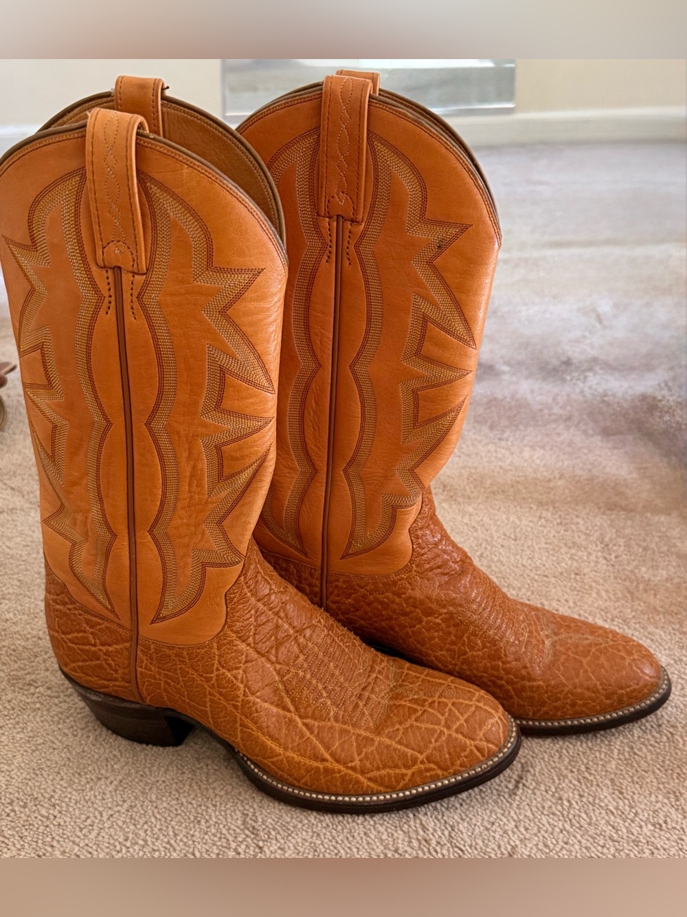 Men's Eldorado Exotic Leather Western Cowboy Boots-Sz 8 EUC